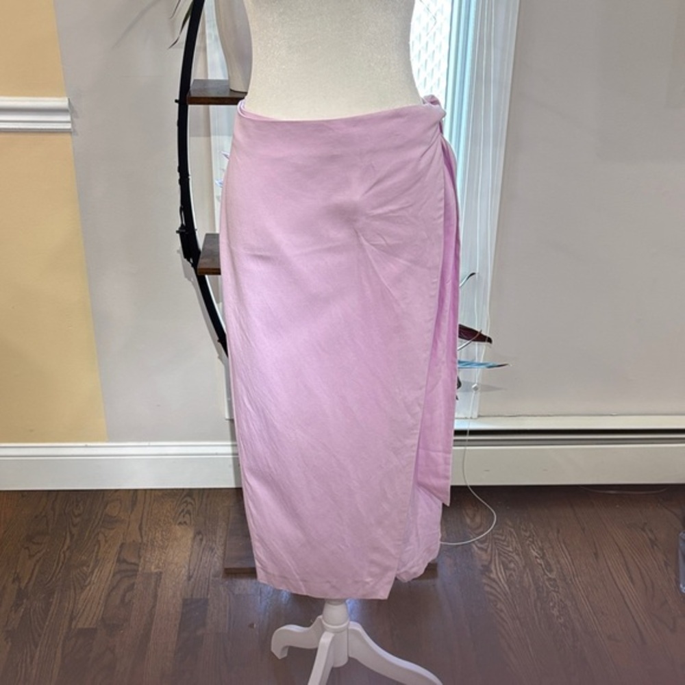 Zara Elegant Pink Wrap Skirt size XL